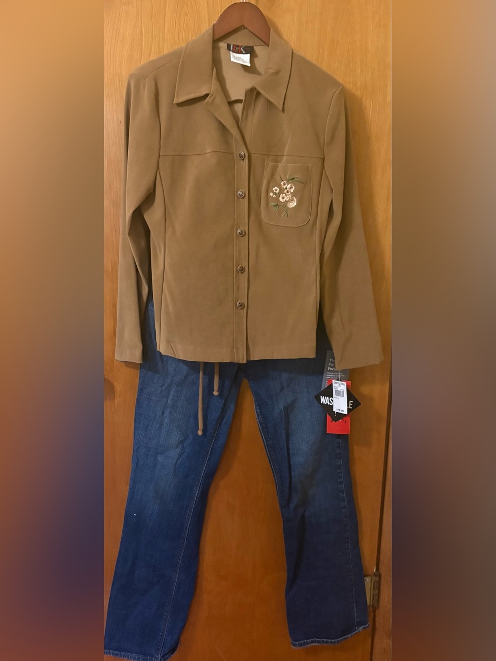 NWT R&K Castle Hill Super Soft Embroidered Tie-Back Shirt Jacket | Size 8 - Picture 2 of 5
